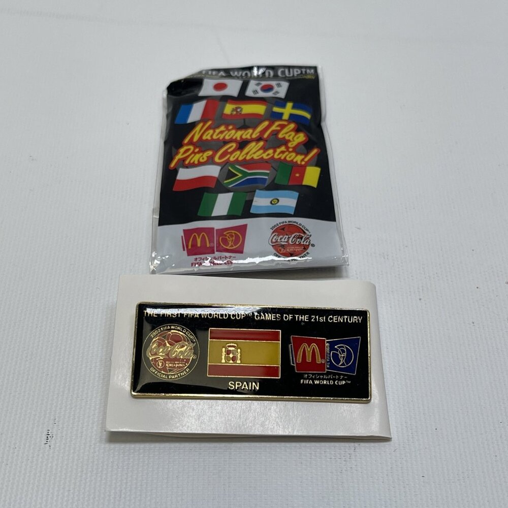 FIFA WORLD CUP 2002 Spain National Flag Pin McDonalds Coca Cola 1x2.5”